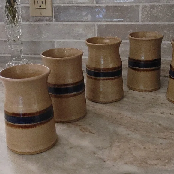 7 Studio Pottery Drinking Vessels 10 oz